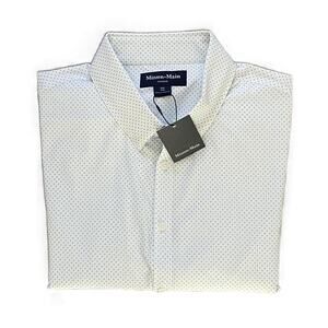 Mizzen+Main Shirt Men's XXL Leeward Trim Fit Long Slv White Double Diamond NEW